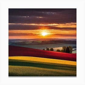 Sunset In The Countryside 50 Canvas Print