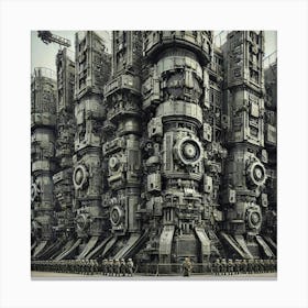 A Detailed View Of The Mechanical Barricades Canvas Print