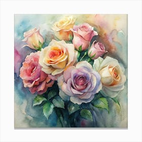 Watercolor Roses 8 Canvas Print