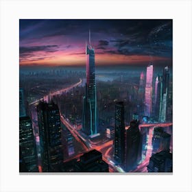 Futuristic Cityscape1 Canvas Print