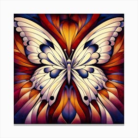 Block Print Art Deco Butterfly II Canvas Print