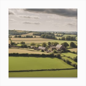 Aerial View Of Farmland Canvas Print