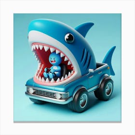 Shark In A Car Canvas Print