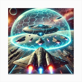 A Sci Fi Scene Harmony Fighter Advanced Shielding Canvas Print