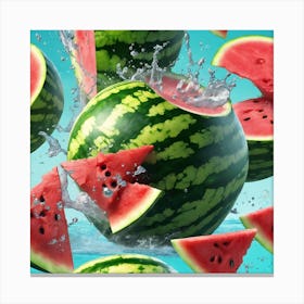 Watermelon Splash Canvas Print