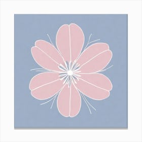 A White And Pink Flower In Minimalist Style Square Composition 709 Canvas Print