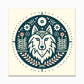 Scandinavian style, wolf 3 Canvas Print