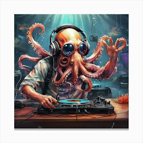 Dj Octopus 6 Canvas Print