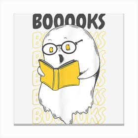 Booooks! Spooky Ghost Funny Books Reading Meme Halloween Boo Canvas Print