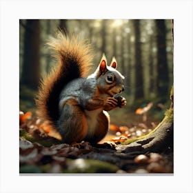 Squirrel In The Forest 326 Canvas Print