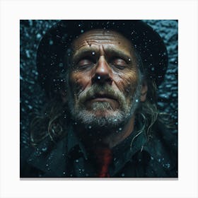 Man In The Rain Canvas Print