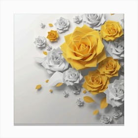 Spring flowers on a bright white wall, 7 Canvas Print