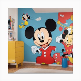 Mickey Mouse Wall Mural Canvas Print