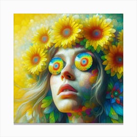 the girl with the sun in her eyes 3 Canvas Print