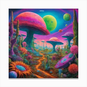 Psychedelic Mushrooms Canvas Print