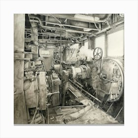 Ship'S Engine Room 2 Canvas Print