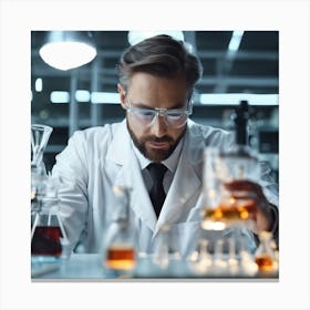 Scientist In Laboratory Canvas Print