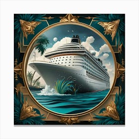 Cruise Ship In Frame Canvas Print