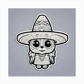 Mexican Pancho Sticker 2d Cute Fantasy Dreamy Vector Illustration 2d Flat Centered By Tim Bu (9) Canvas Print