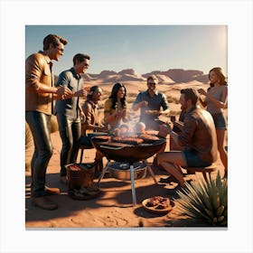 Bbq In The Desert 1 Canvas Print