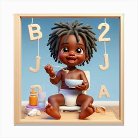 Baby Nursery and alphabet wall art 4 Canvas Print