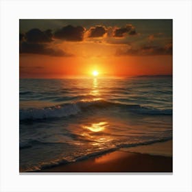 Sunset On The Beach Canvas Print