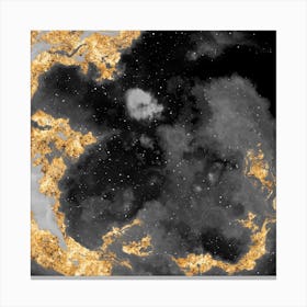 100 Nebulas in Space with Stars Abstract in Black and Gold n.092 Canvas Print