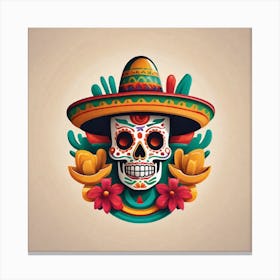 Day Of The Dead Skull 97 Canvas Print