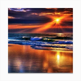 Sunset On The Beach 541 Canvas Print