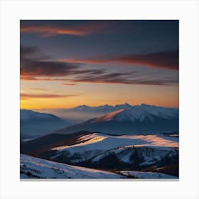 Sunset In The Mountains Canvas Print