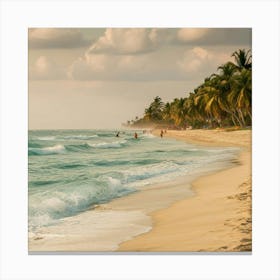 Beach In Cancun Canvas Print