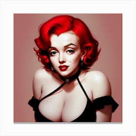 Marilyn Monroe Red Haired Seductrice Canvas Print