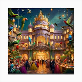 The Grand Party Hosted By The King Of The Birds (1) Canvas Print