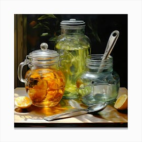 Oil painting of glass Cup Of Tea Canvas Print