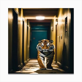 Tiger In The Hallway Canvas Print