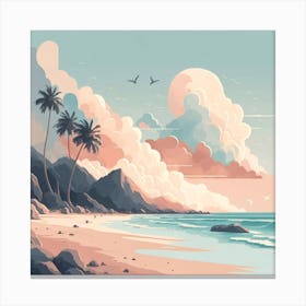 Beach Painting Canvas Print