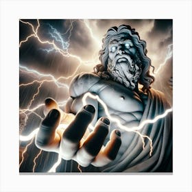 Zeus Greek God Of Thunder, Lightning, Rain, And Winds Canvas Print