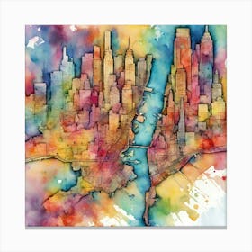 New York City Skyline abstract creative Art Canvas Print
