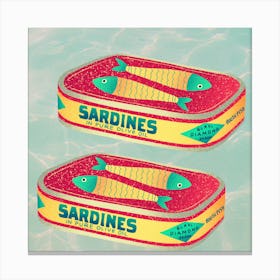 Sardines vintage design Canvas Print