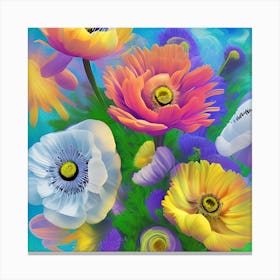 Anemone Flowers 5 Canvas Print