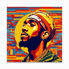 Abstract Portrait of Tupac shakur Canvas Print