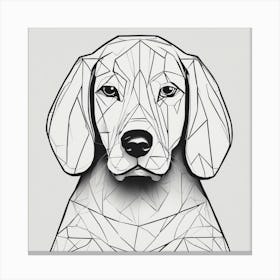 Geometric Dog Head Canvas Print