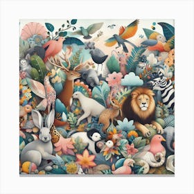 Zoo Animals Canvas Print