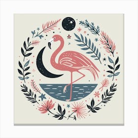 Scandinavian style, Flamingo Canvas Print