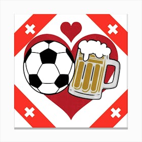 Swiss Football and beer Canvas Print