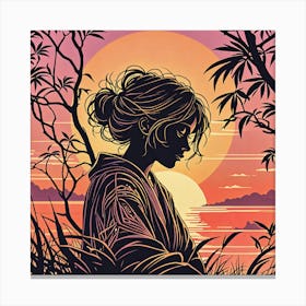 Samurai Girl Canvas Print