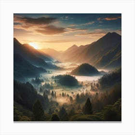 Sunrise In The Mountains 46 Canvas Print