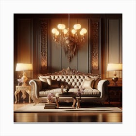 Rococo Living Room Canvas Print