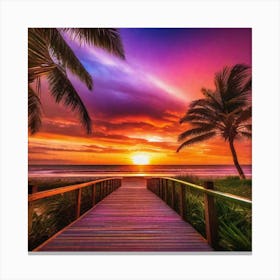 Sunset At The Beach 161 Canvas Print