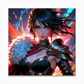 Default A Gracefully Fierce Anime Warrior Princess Her Intrica 2 (8) Canvas Print